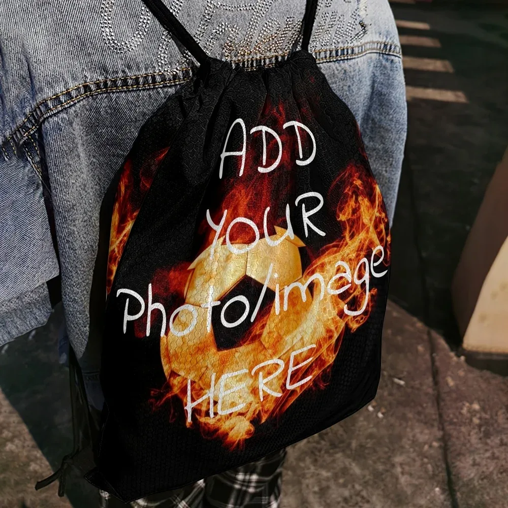 sac à cordon personnalisé avec photo, 1 pièce - sac de sport léger pour voyage, sac de gym, sac à dos de rangement, cadeau de rentrée scolaire