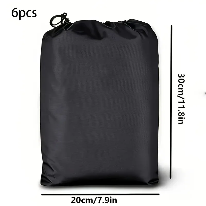 sac de rangement de voyage en tissu oxford, sac organisateur de bagages noir à cordon de serrage, sac de rangement divers, rangement de voyage/maison
