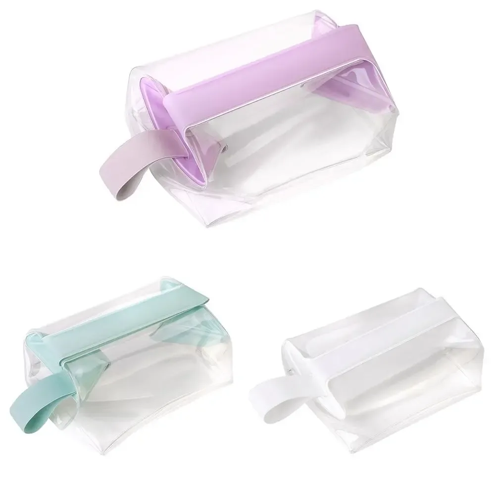 sacs de toilette transparents avec fermeture magnétique, sac de maquillage étanche en pvc, pochette cosmétique de grande capacité pour femmes et hommes en voyage
