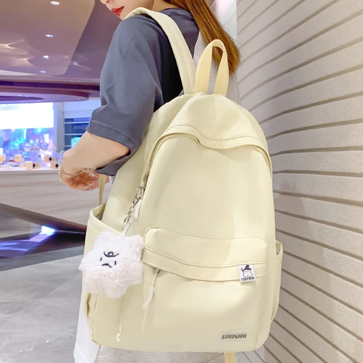 sac à dos de voyage étanche pour femme, cartable pour ordinateur portable, sac d'école en nylon kawaii, sac à dos d'étudiant, mode étudiante, femme, rouge, mignon