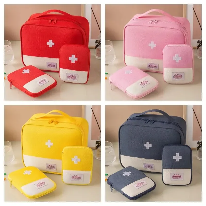 sac de rangement médical portable 3 pièces/ensemble, kit de premiers secours d'urgence pour camping, organisateur, étui à pilules de voyage en plein air à domicile