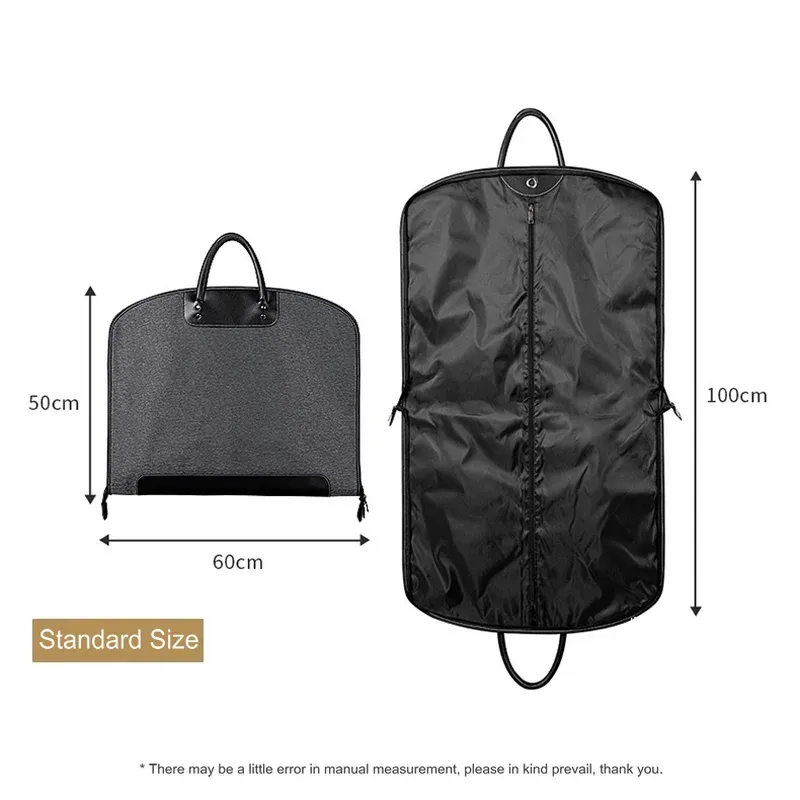 sac de transport pour costume homme haut de gamme, pour voyages d'affaires, sac à vêtements long et étendu, en tissu oxford épais, noir/bleu marine