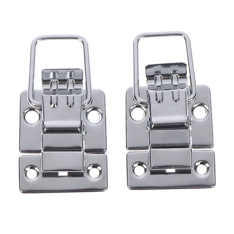 loquet à bascule chromé en acier inoxydable de haute qualité, 2 pièces, pour boîte de poitrine, valise, fermoir à outils