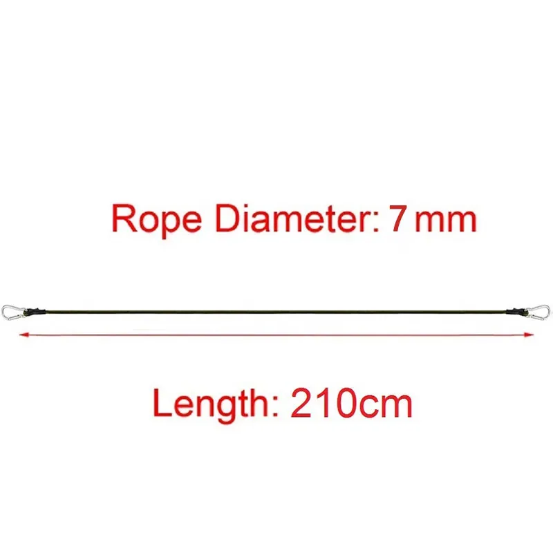 corde élastique robuste et durable pour l'extérieur, 30cm-210cm, sangle de chargement de 7mm d'épaisseur, fixation de sangle de bagage