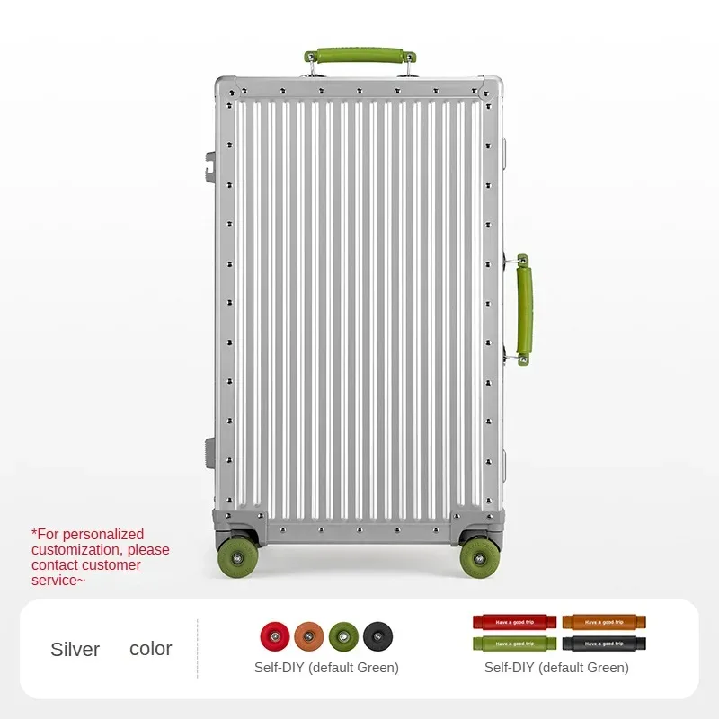 valise en aluminium hot metal, 20/24 pouces, 100% alliage aluminium-magnésium, couleurs contrastées, valise cabine à roulettes, serrure tsa