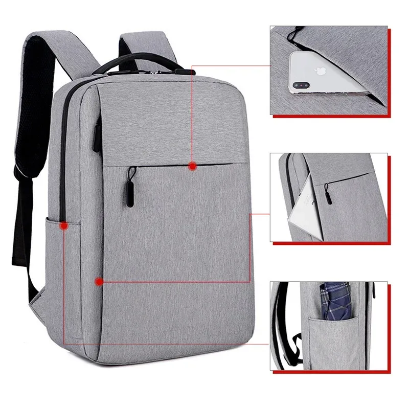 sac à dos d'affaires pour hommes, sac d'école décontracté pour étudiants, sac d'ordinateur étanche, sac de sport, sac de voyage 16 pouces avec port de chargement usb