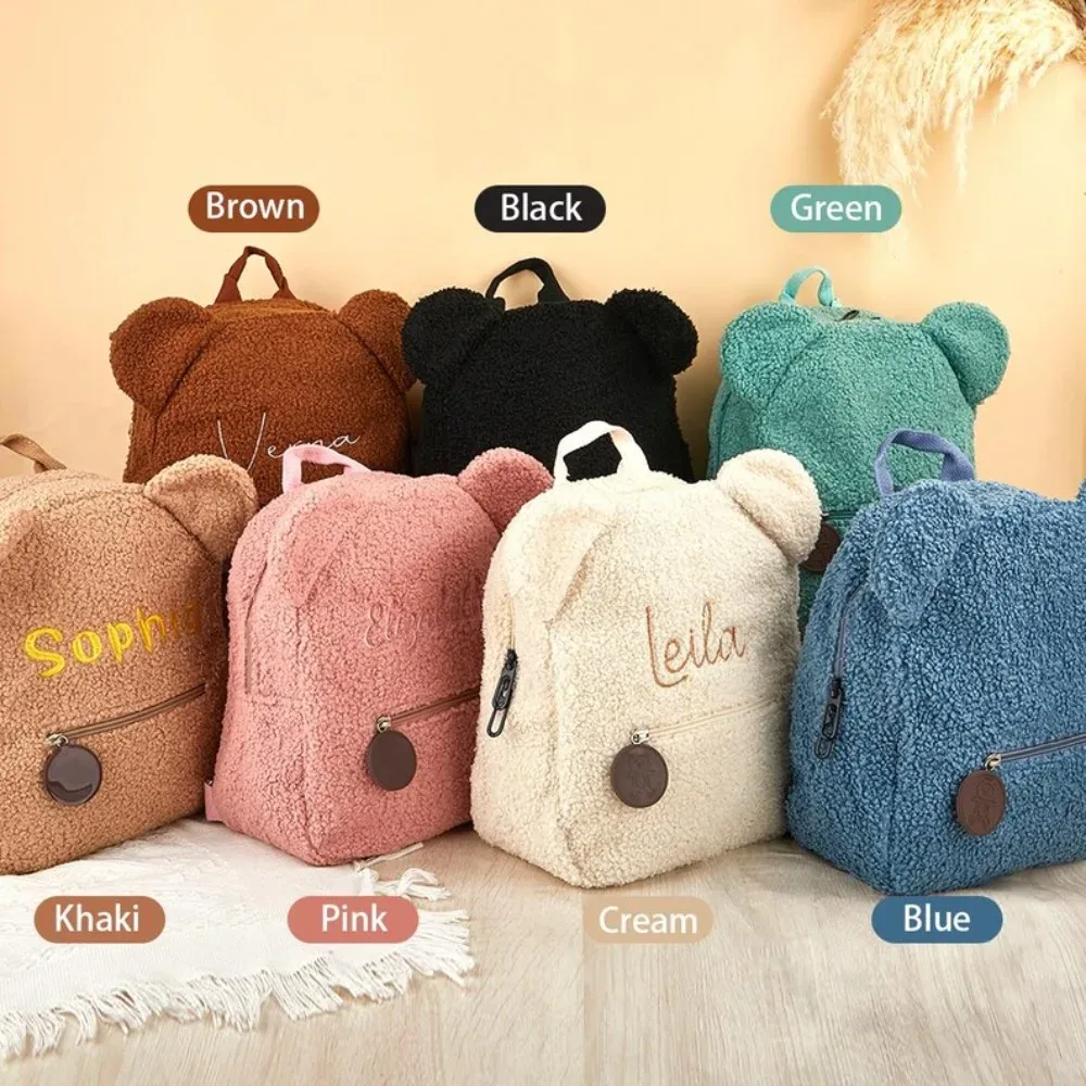 sac à dos personnalisé avec nom, sac à dos pour enfants avec nom, sac à dos pour tout-petits avec ours en peluche, sac à dos moelleux personnalisé pour enfants