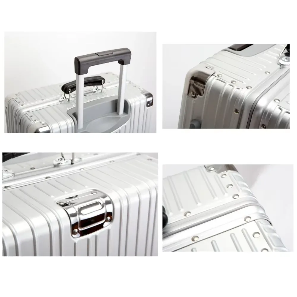 valise de voyage rétro en alliage d'aluminium bunnyfly, bagage à roulettes de haute qualité, valise trolley rétro, bagage à main 20/24/26/29'