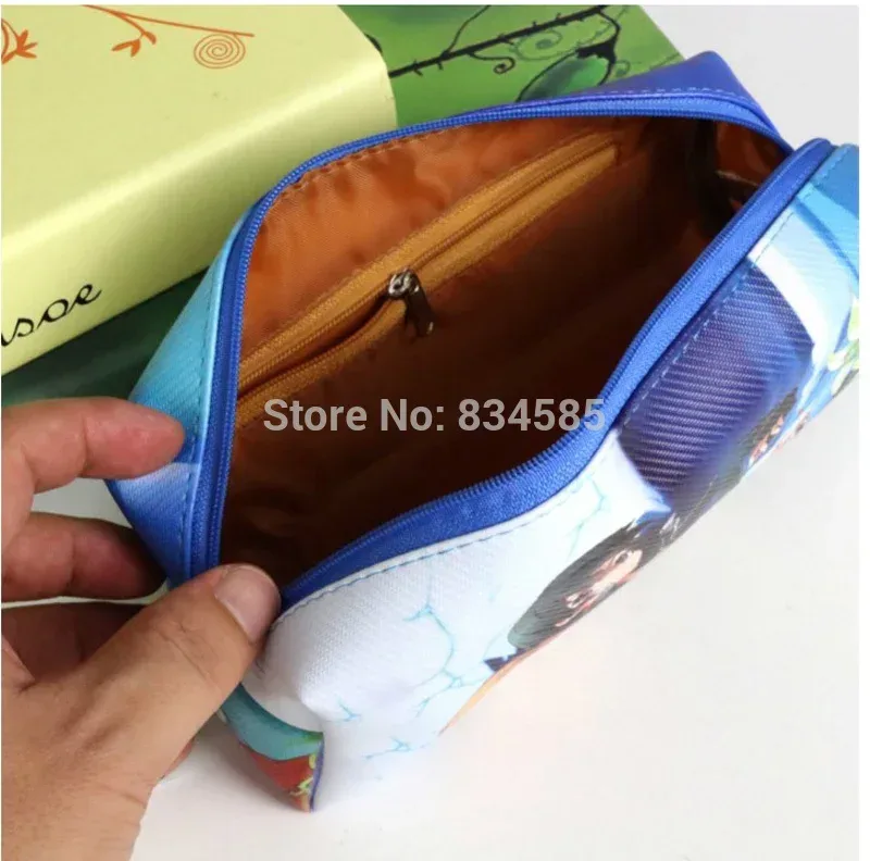 trousse cosmétique syntheticleather bleu vert orange personnages animés fermetureéclair voyage décontracté imperméable tonneau etudiants cadeau