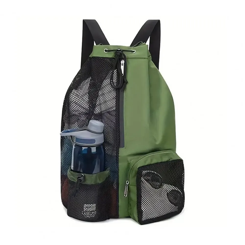 sac à dos en filet, sac de natation à cordon, sac à dos avec poche pour vêtements mouillés, sac de rangement de plage, sac de pêche en plein air
