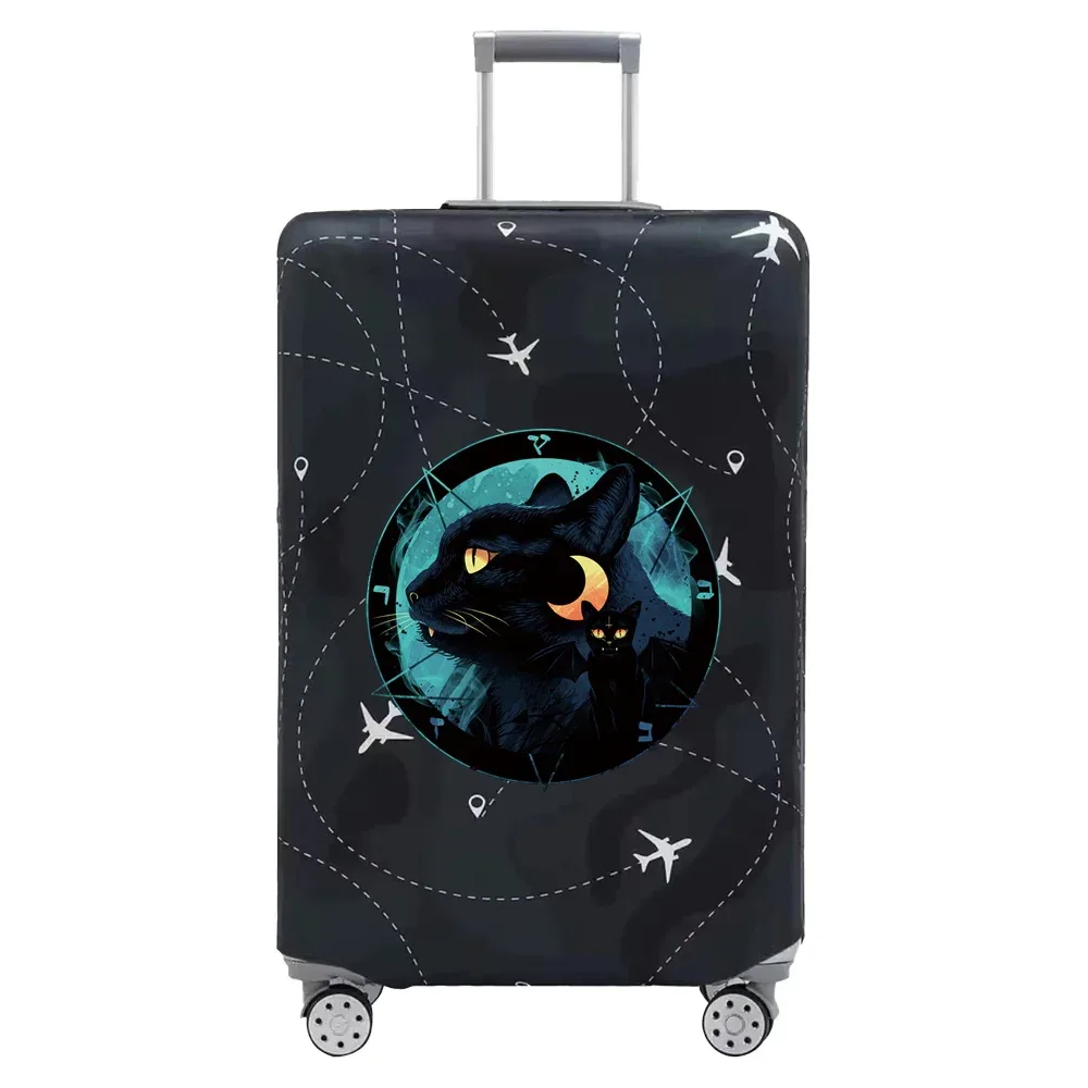 housse valise tissu extensible noire motif ramen bacon dessin animé voyage protection valise taille s m xl