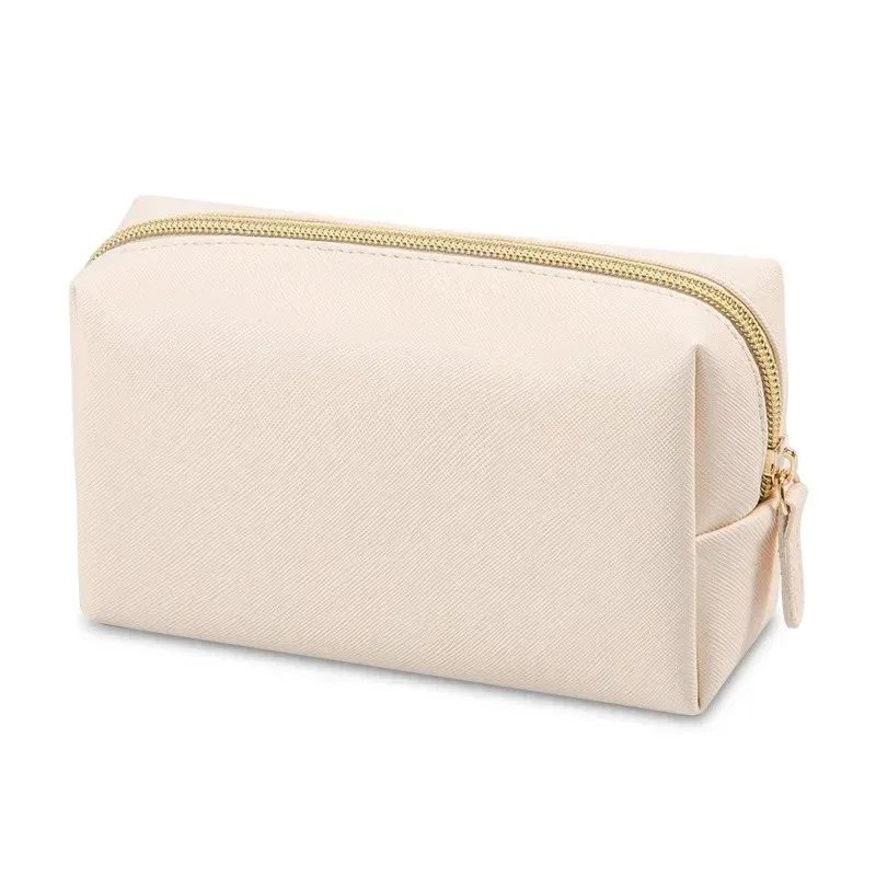 trousse de maquillage brodée personnalisée, portable en cuir pu saffiano, kits de cosmétiques de toilette imperméables pour hommes et femmes, logo avec nom personnalisé