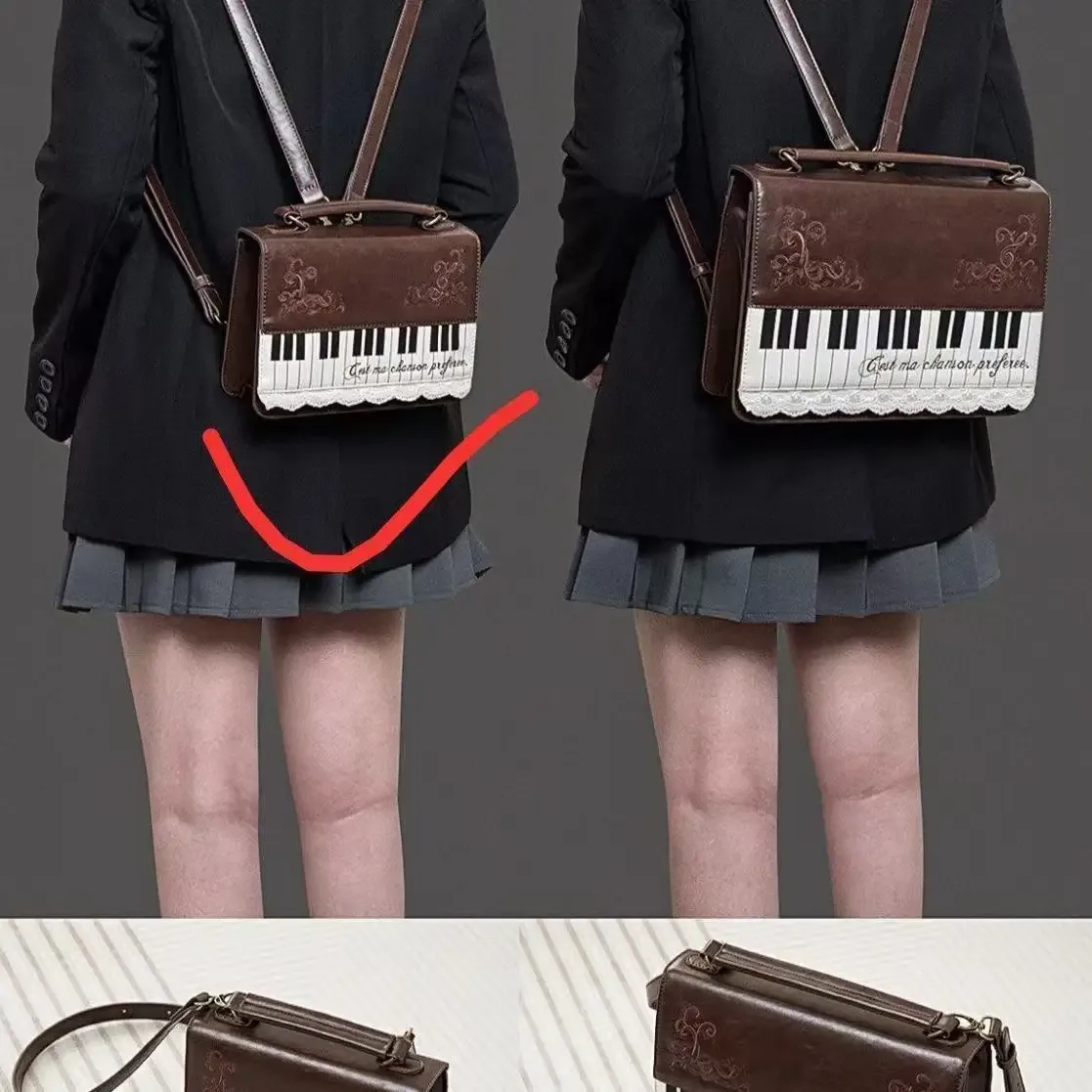 rétro artistique piano femmes sac dentelle bandoulière sac à bandoulière simple sac de transport élégant sac à dos pour fille cadeau 01-bp-gqlsgw