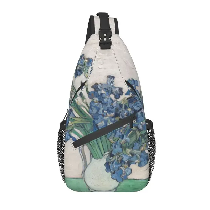 sac à dos à bandoulière motif fleurs d'amandier pour homme, accessoire décontracté de voyage, motif peinture de vincent van gogh