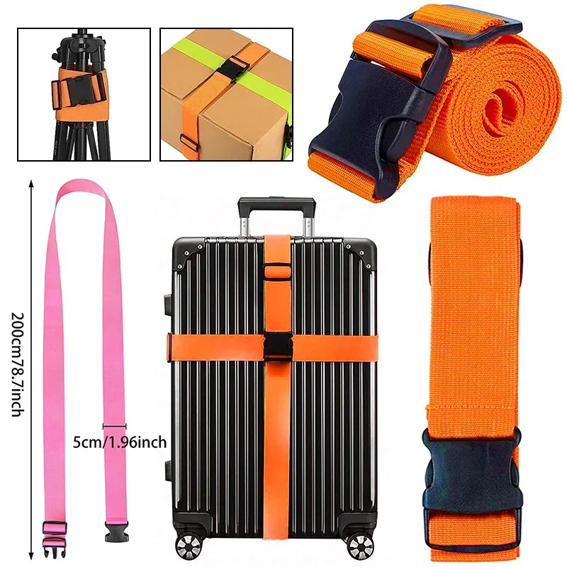 nouveau sangles de bagage droites pour valise, ceinture de bagage avec boucle de déverrouillage réglable, accessoire de voyage facilement identifiable