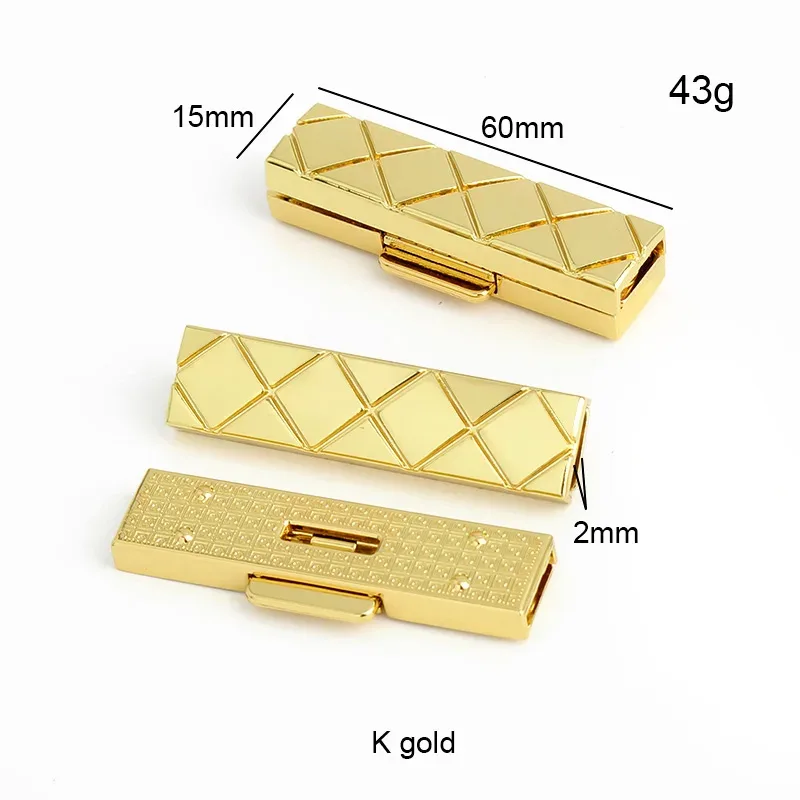 1-5 pièces fermoirs à torsion rectangulaires en métal pour sacs à main, boîtes cadeaux, sacs bandoulière, accessoires et fabrication de sacs diy