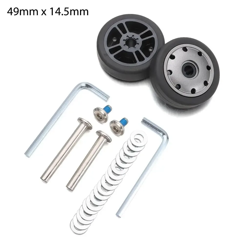 kit de réparation d'essieux silencieux durables avec vis, roues de bagage de voyage, pièces de valise, essieux de 40mm, 43mm, 54mm, 60mm, 64mm, 70mm