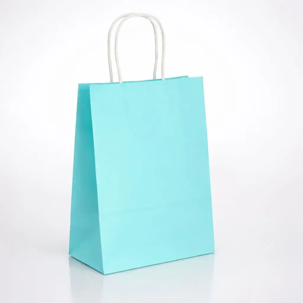 sac en papier multifonctionnel avec poignées, logo personnalisé, 10/50 pièces, sac cadeau pour fête d'anniversaire, sacs de shopping, sac d'emballage en papier kraft