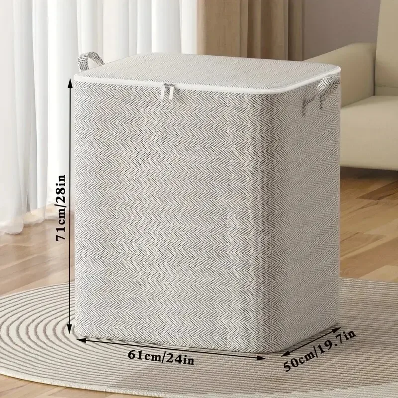 sac de rangement pliable, léger, en tissu non tissé, avec fermeture éclair et poignée, anti-poussière, pour vêtements, couettes, organisateur d'étagère de placard, déménagement, voyage, dortoir