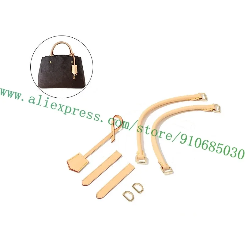kit de réparation et accessoires pour sacs à main de créateur montaigne pour femme, poignées en cuir vachette, porte-clés et clochettes
