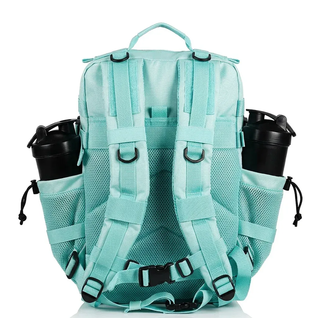 sac dos oxford université vert pastel bandes noires poche lateral ceinture air fonction voyage randonnée camping attributs modulables impermeabilite