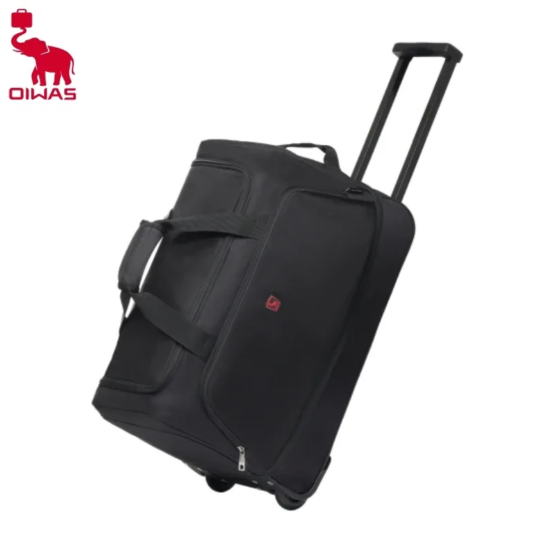 OIWAS Sac de voyage à roulettes pour homme 56L, sac de voyage pliable hydrofuge avec roulettes, bagage à main