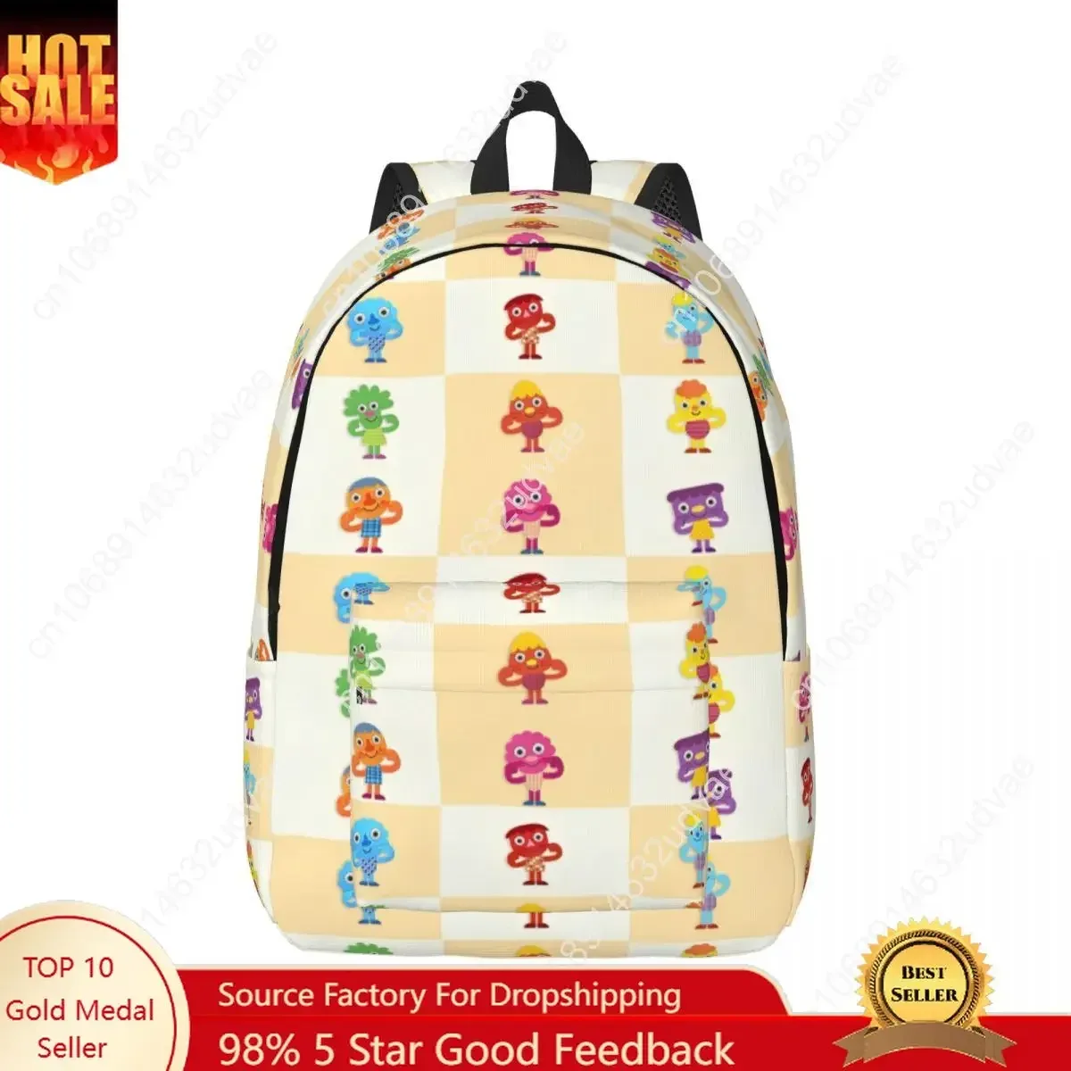 noodle & pals micro super simple backpack student work daypack nursery rhymes songs laptop computer canvas bags lightweight