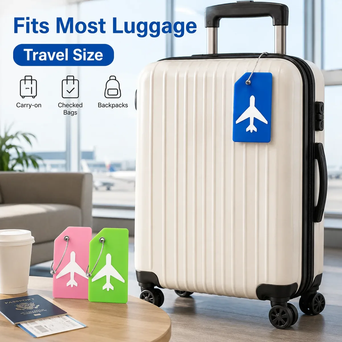 étiquette bagage silicone motif avion jaune orange bleu rouge noir vert rose voyage famille affaires identification valise nom adresse