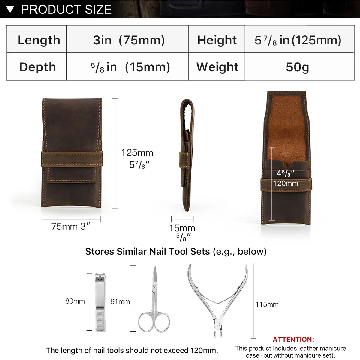 étui en cuir véritable pour kit de manucure et de pédicure, sac de rangement pour coupe-ongles, outils, sac de voyage pour ciseaux à ongles