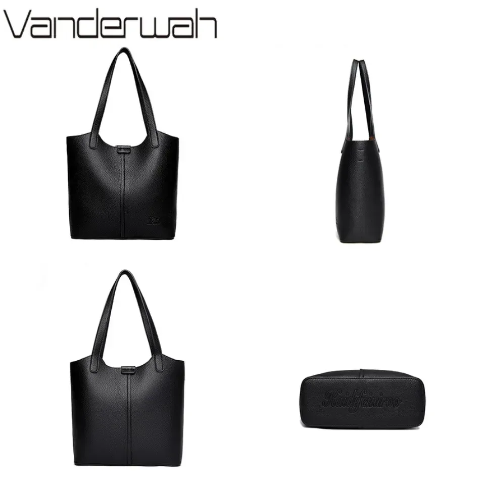 véritable marque haut de gamme en cuir pu souple sac à bandoulière pour femmes sac fourre-tout décontracté femme sac à main conception simple sac à main sac de transport