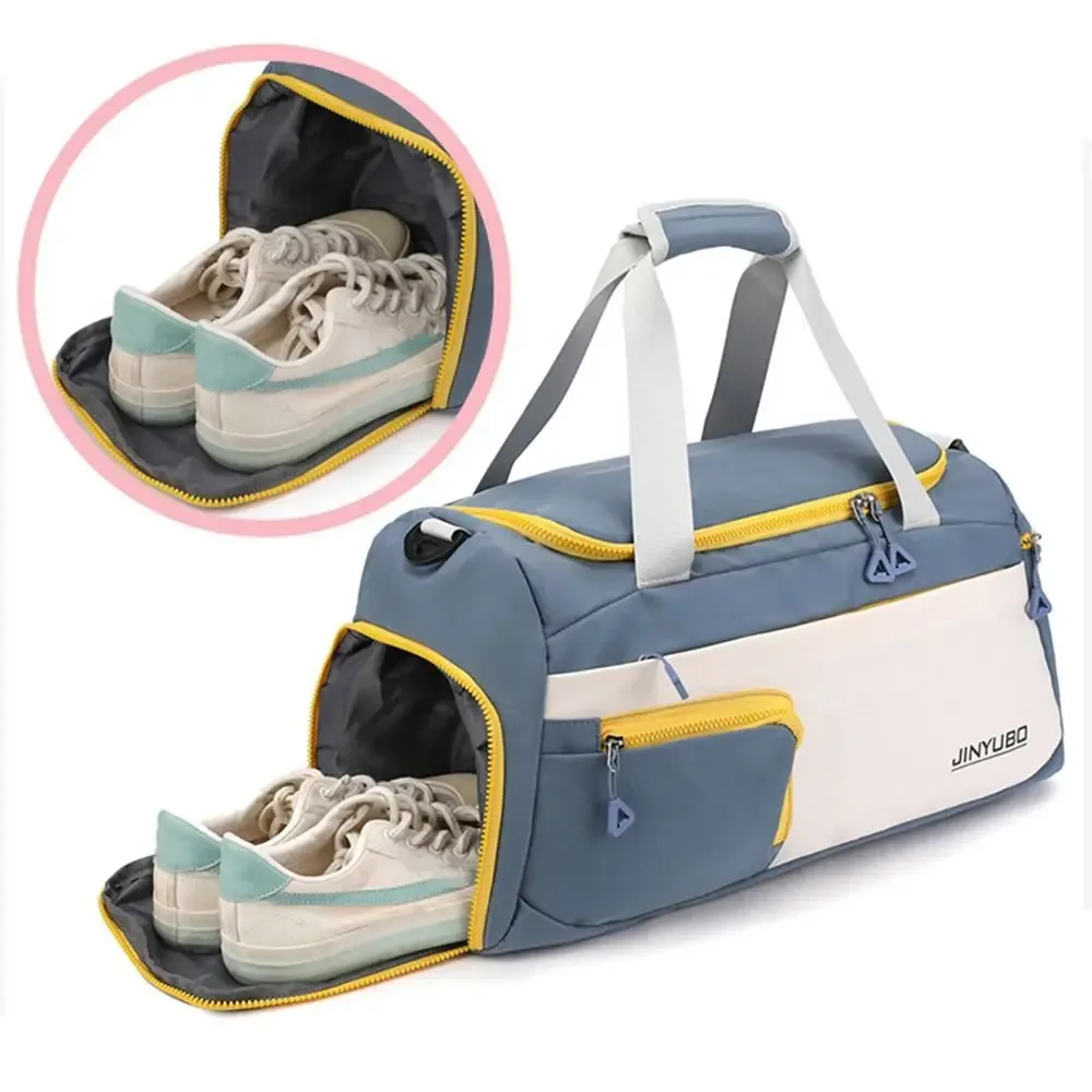 sac de voyage oxford robuste en nylon pour courtes distances, sac de sport multi-couches de couleur unie, grande capacité, sac à main de fitness