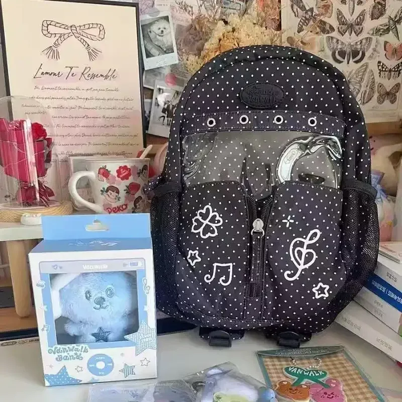 sac à dos harajuku ulzzang y2k ita bag à pois et étoiles, style décontracté et polyvalent, grande capacité pour femme