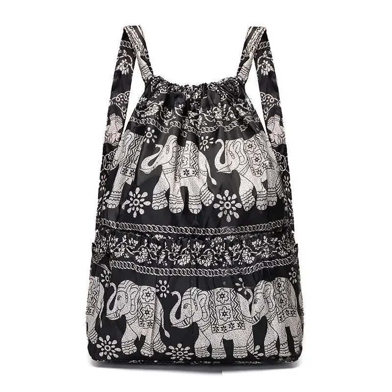 sac à dos à cordon de serrage pour femmes, sac à cordon en nylon, grande capacité, sac à bandoulière léger et polyvalent pour maman
