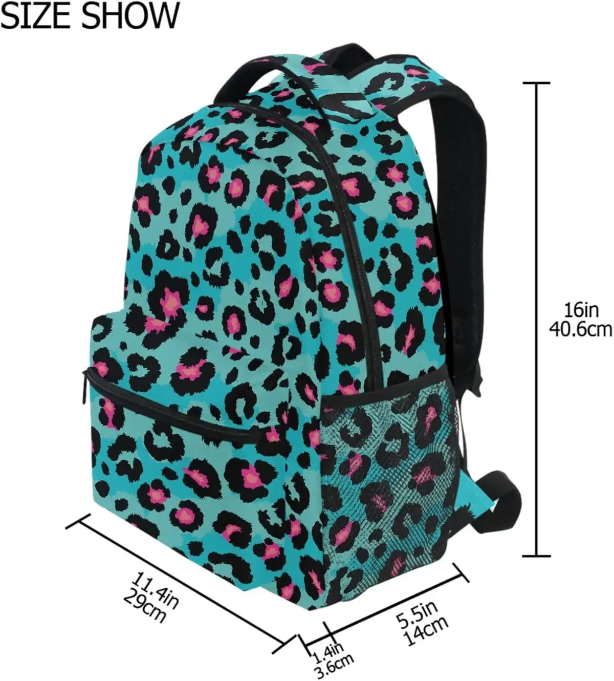 l'école commencez le meilleur vendeur! sac à dos imprimé léopard bleu, motif animal tendance, sac élégant pour les fans de style audacieux