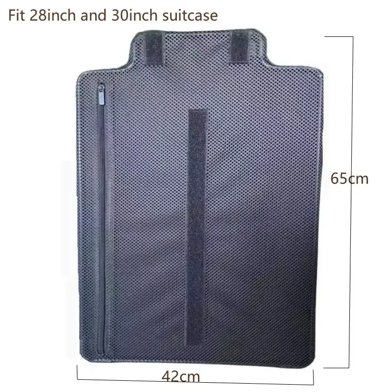 organisateur voyage tissu gris rugueux fermeture glissière poignée latérale adaptation tailles valises usage pratique