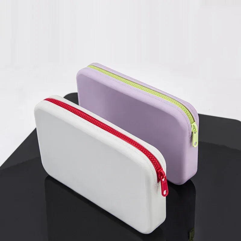 petit sac de rangement carré en silicone pour cosmétiques, porte-brosse de maquillage de voyage de grande capacité, organisateur portable étanche pour cosmétiques