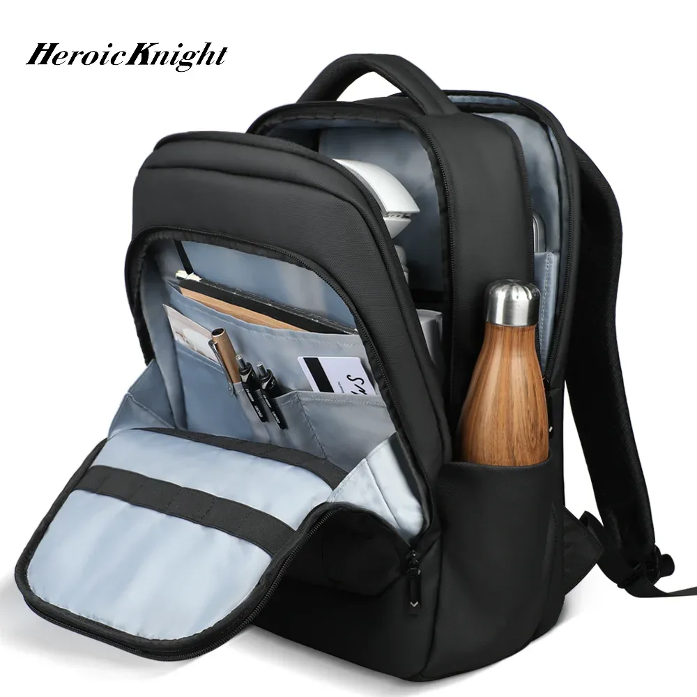heroic knight business sac à dos pour homme grande capacité 17 pouces sac à dos pour ordinateur portable usb sac à dos de voyage étanche sacs d'école pour homme
