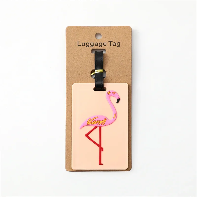 étiquette de bagage mignonne en gel de silice pour accessoires de voyage, porte-adresse d'identification de valise, étiquette d'embarquement portable