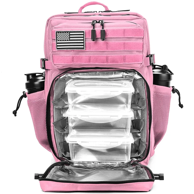 sac dos rouge bandes noires poche latérale bretelles ajustables compartiments multiples oxford université imperméable usage sport voyage