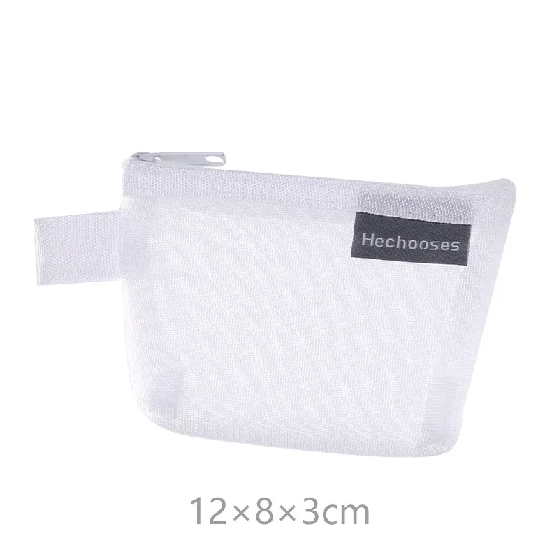 mini sacs à cosmétiques en maille de nylon transparent avec fermeture éclair, petits sacs de maquillage pour rouge à lèvres, pochette pour ligne de données, étui organisateur pour clé d'écouteurs