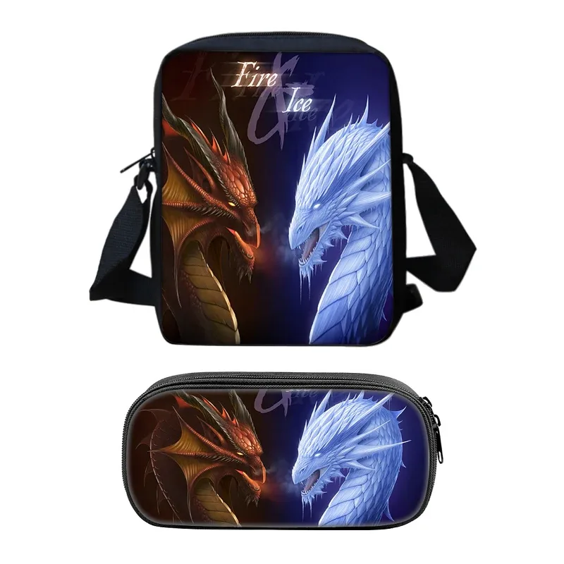 ensemble de sacs de téléphone wings of fire, sac à bandoulière avec sac initié, étui à crayons, boîte à crayons pour étudiants, meilleur cadeau, 2 pièces
