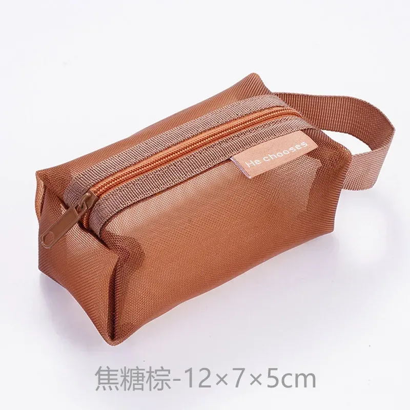 mini sacs à cosmétiques en maille de nylon transparent avec fermeture éclair, petits sacs de maquillage pour rouge à lèvres, pochette pour ligne de données, étui organisateur pour clé d'écouteurs