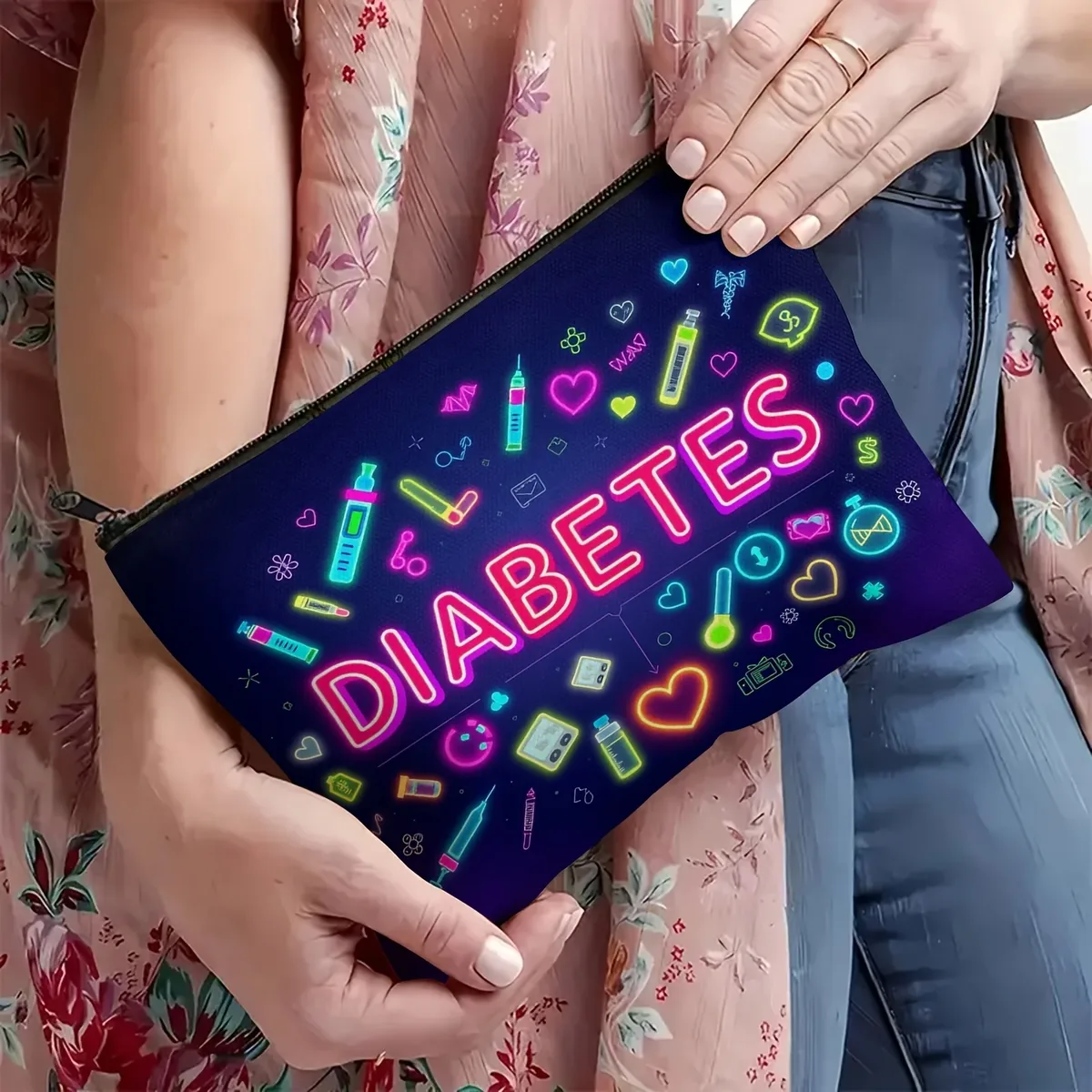 Étui de gestion portable et pliable pour lecteur de glycémie et stockage d'insuline - Boîte lavable en machine, sac de voyage
