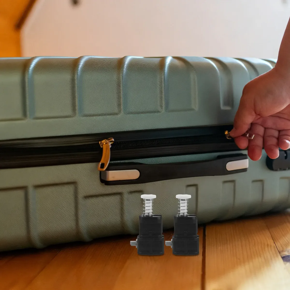 bouton serrure valise tige ressort head ovale blanc plastique noir gris voyage rechange pods voyage