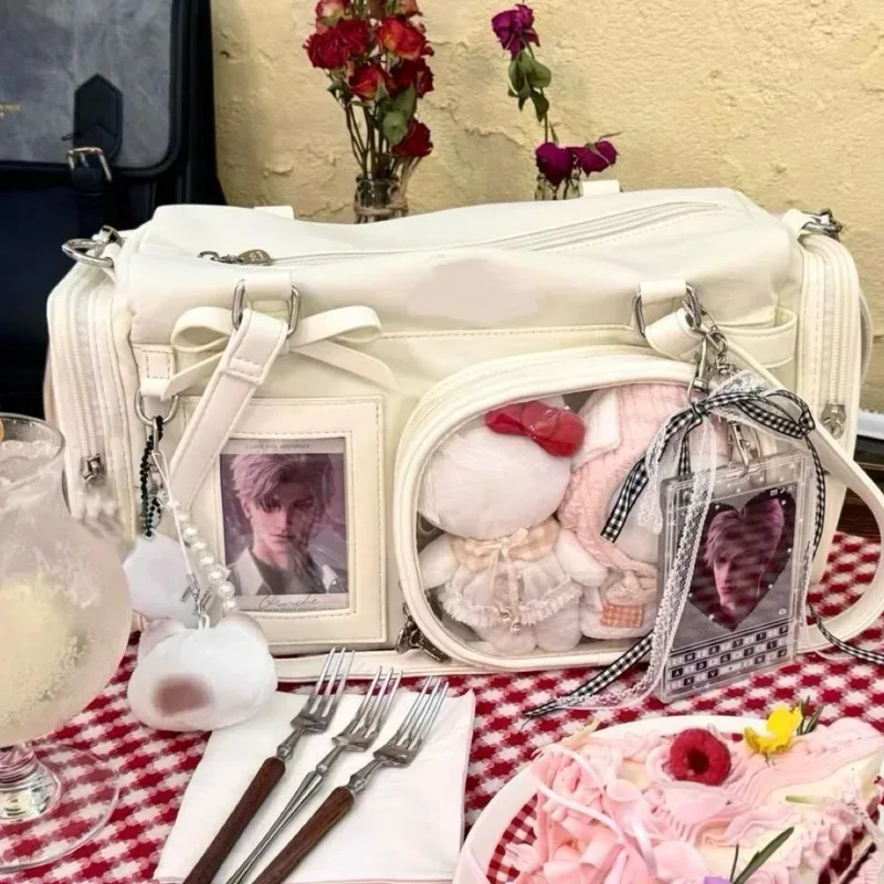 sacs à bandoulière y2k bow ita pour fille, sac transparent de grande capacité, sac à bandoulière pour exposition de bande dessinée, mignon, sacs à main d'exposition diy, nouvelle collection