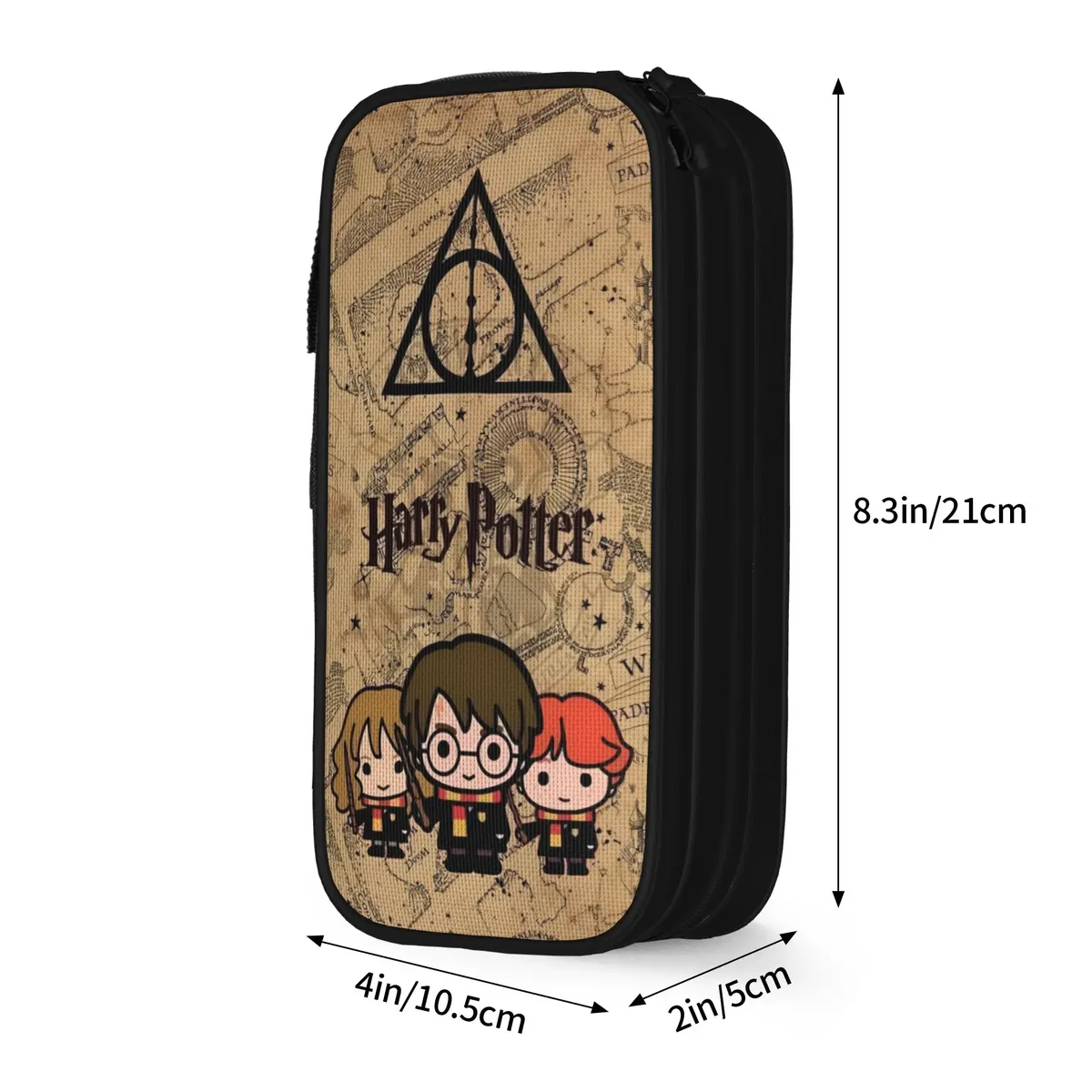 pochette à crayons grande capacité h-hp-p harrys potters merch, boîte à crayons double couche, trousse de maquillage pour filles, cadeau