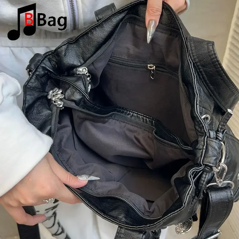 sac fourre-tout original fait main, style punk à rivets, motif croix, lourd, pour subculture visual kei, sac à main gothique, sac bandoulière harajuku