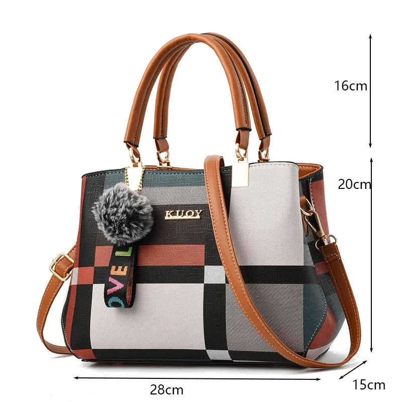 sac à main fourre-tout pour femme, sacoche en bandoulière en cuir pu, pochette décontractée de voyage, besace à épaule, accessoire de luxe à grande capacité