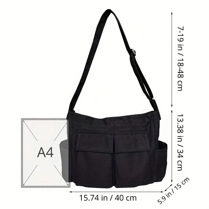 sac à bandoulière en toile pour vêtements de travail, sacoche rétro de grande capacité, nouvelle classe d'étudiant