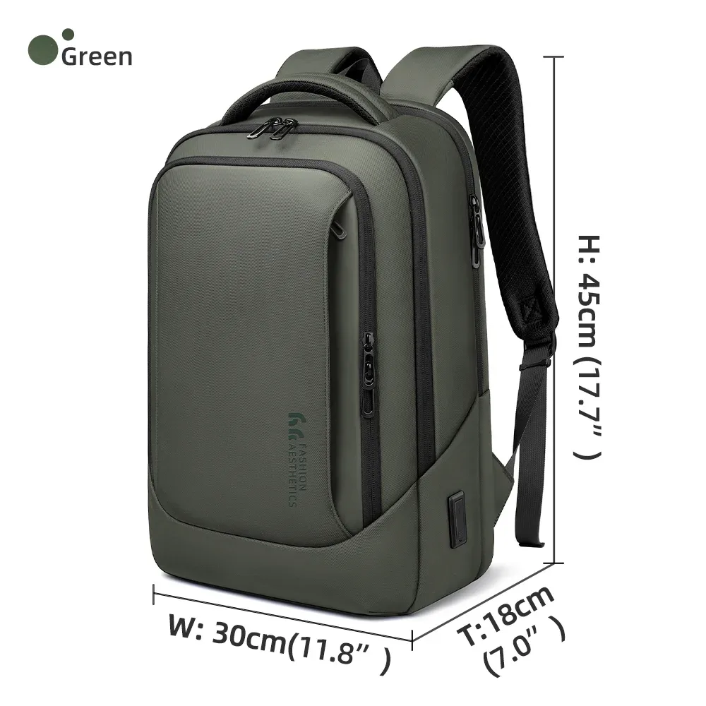 heroic knight – sac à dos multifonctionnel pour hommes, sac à dos pour ordinateur portable 15.6 pouces, étanche, grande capacité, pour le travail et les voyages, avec port usb